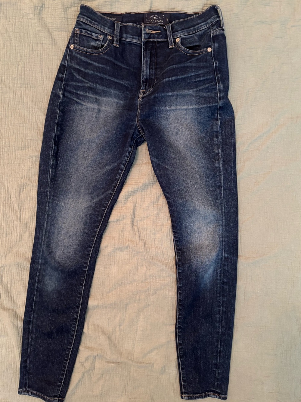 Lucky Brand Women's High Waisted Dark Blue Olivia Skinny Jeans size 4 27